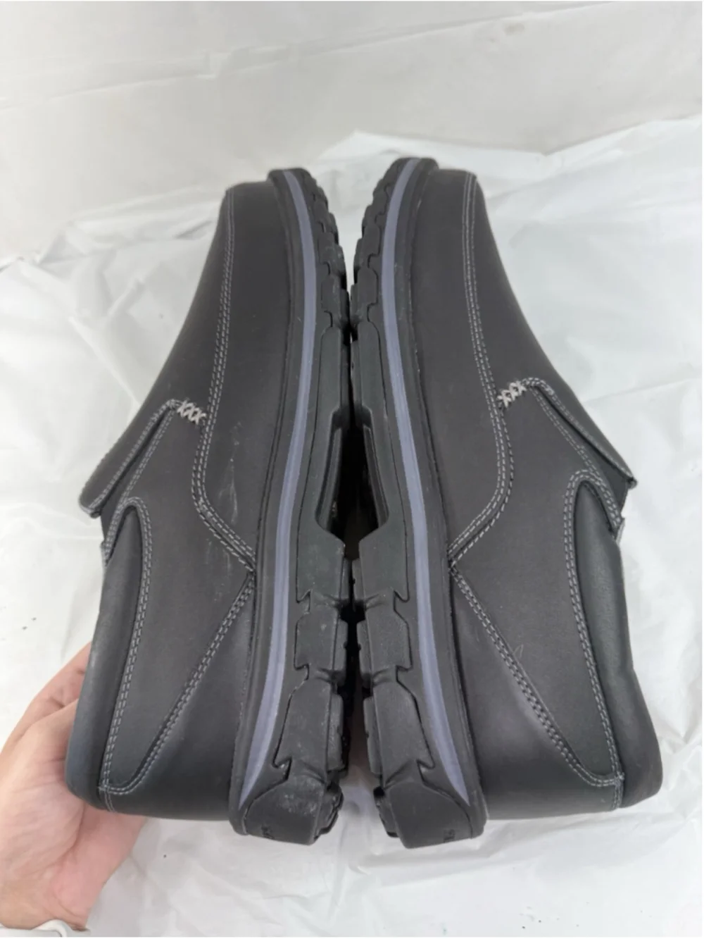 Skechers Men’s Segment The Search Memory Foam Leather Shoes 64261 Black Size 14